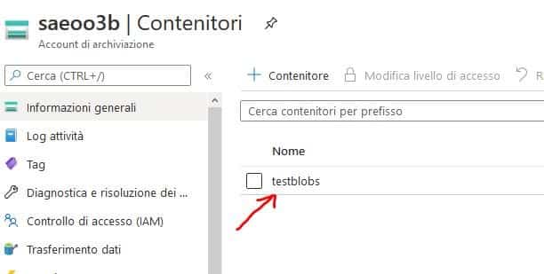 Configurare l’archiviazione BLOB di Azure
