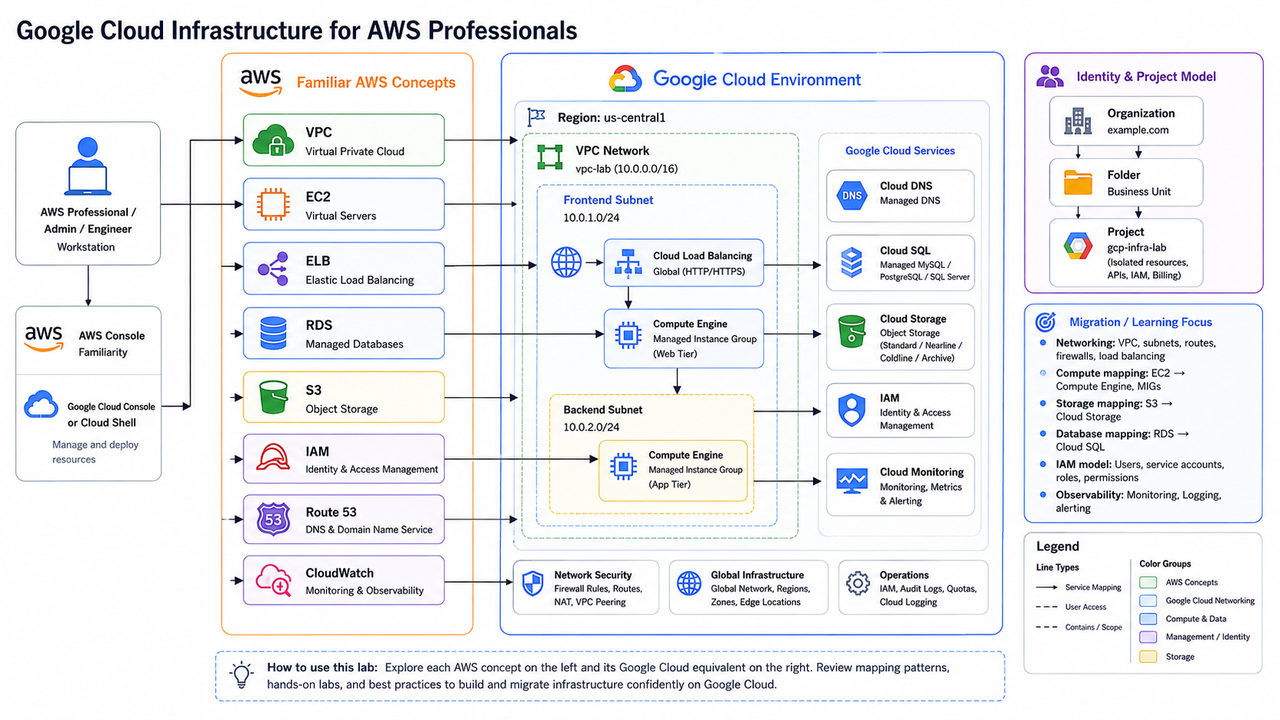 Google Cloud Infrastructure for AWS Pro