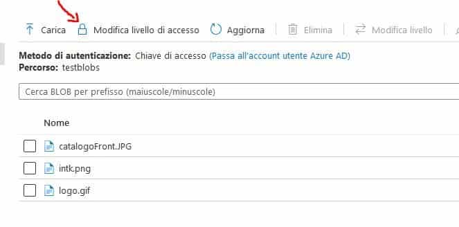 Configurare l’archiviazione BLOB di Azure