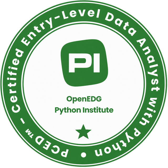 PCED Certified Entry Level Data Analyst with Python PCED Certified Entry Level Data Analyst with Python