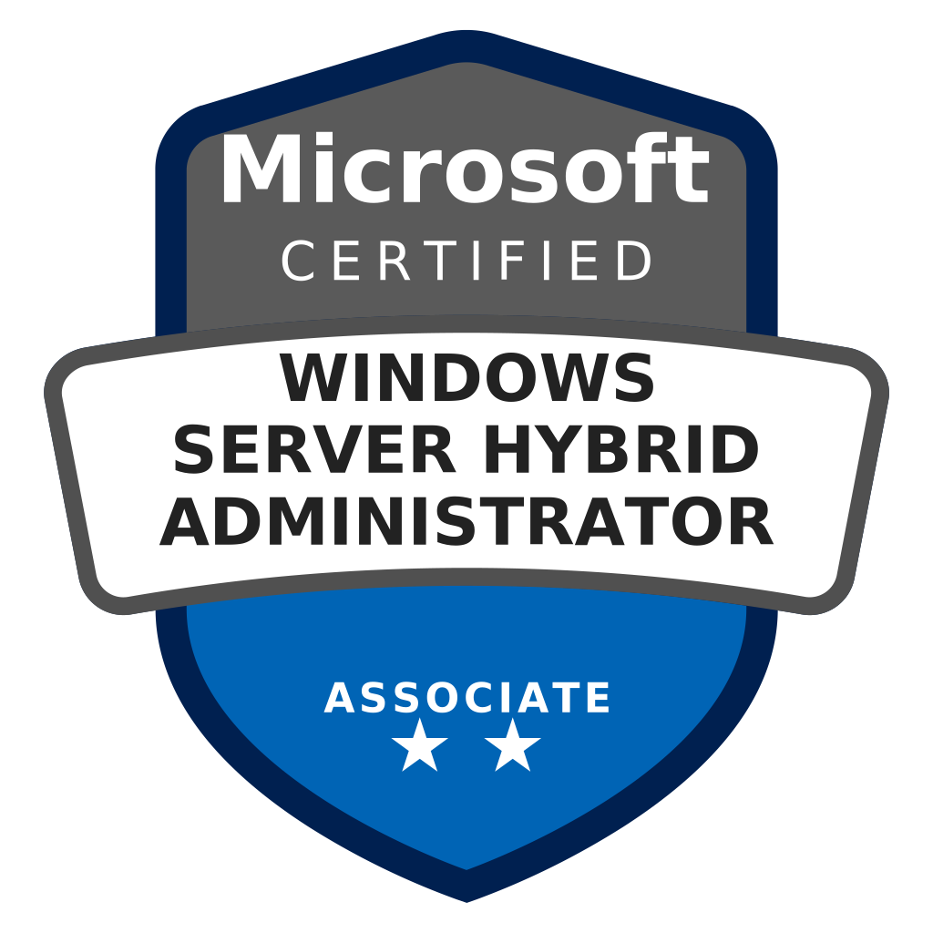 AZ 800 Microsoft Certified Windows Server Hybrid Administrator Associate