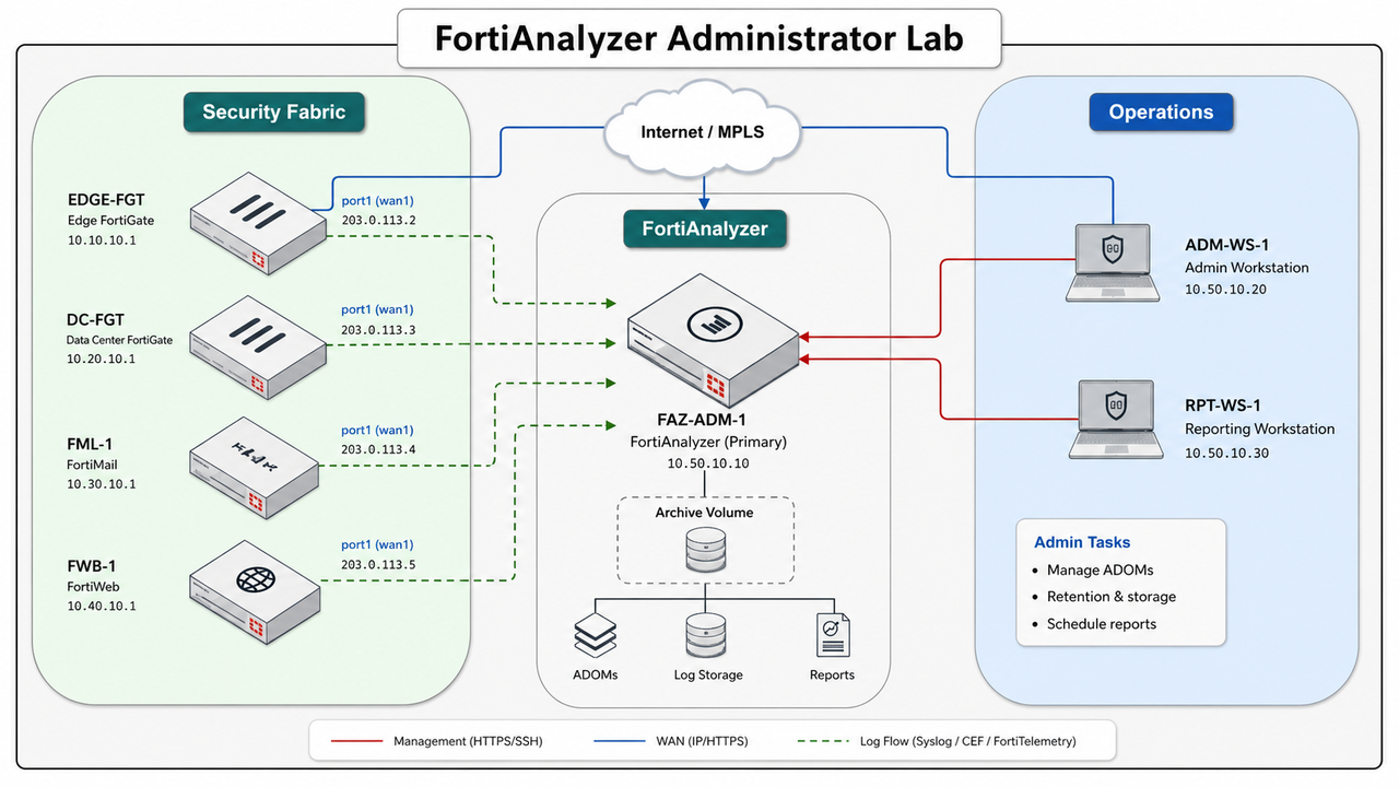 Forti Analyzer Administrator Lab