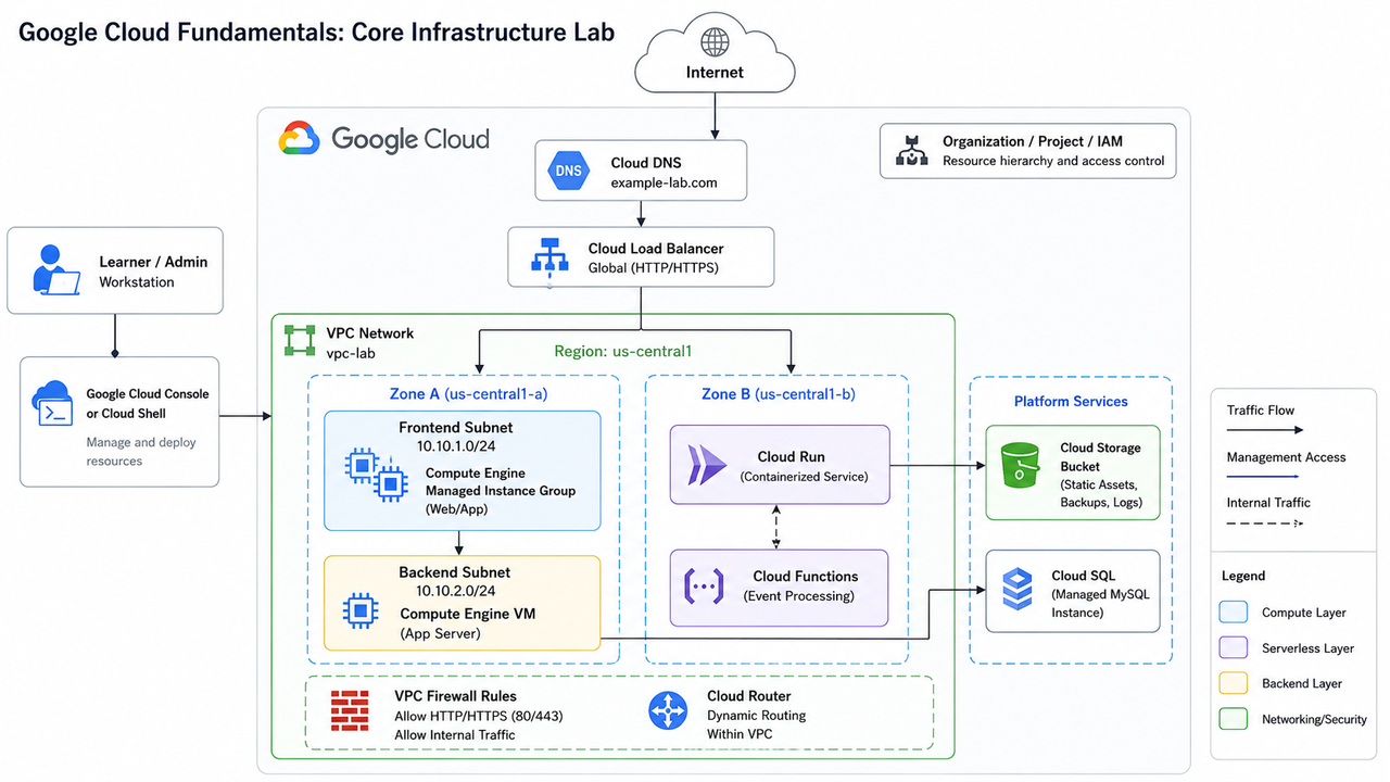 Google Cloud Fundamentals Core Infrastructure