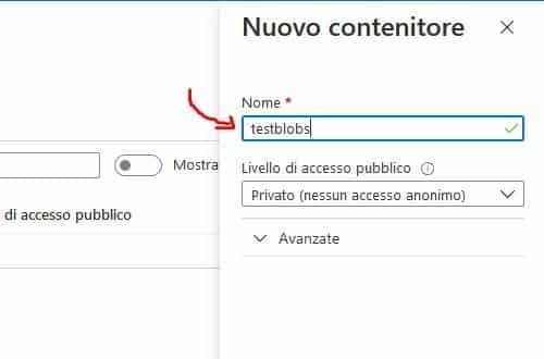 Configurare l’archiviazione BLOB di Azure