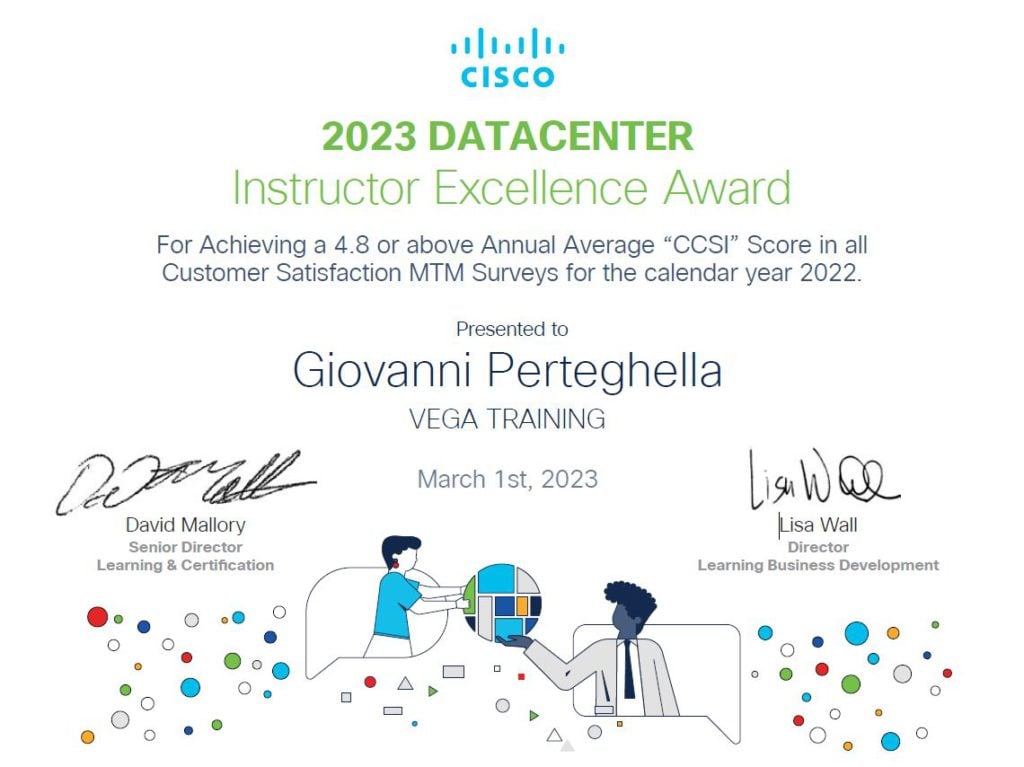 Giovanni Perteghella e Vega Training premiati da Cisco