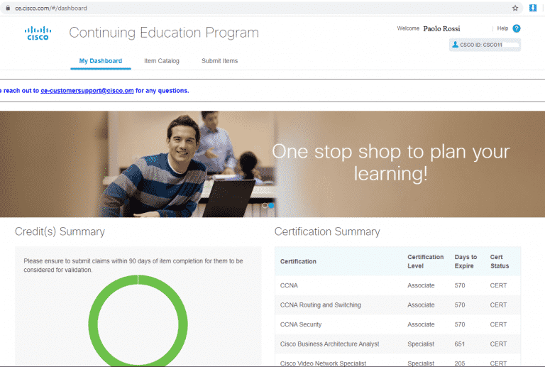 Cisco Continuing Education – Crediti Formativi – Rinnovo Certificazioni